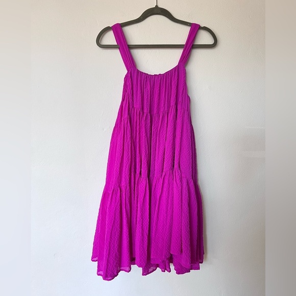 NWT Stine Goya Pink Tiered Sleeveless Mini Dress - Benedicte Dress in Flamingo - Picture 5 of 8